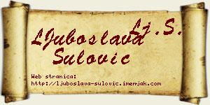 LJuboslava Šulović vizit kartica